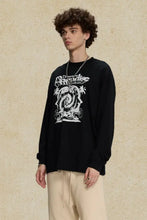 Men's Round Neck Graphic T-Shirt Black Mens Tops