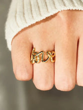LOVE 18K Gold-Plated 925 Sterling Silver Ring Rings