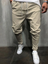 Men's Plus Size Drawstring Cropped Slim Pants Khaki Woman Sweatpants