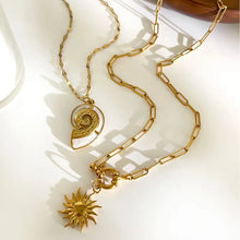 2-Piece 18K Gold-Plated Sun & Wave Pendant Necklace Necklaces