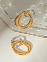18K Gold-Plated Stainless Steel Contrast Asymmetrical Earrings Earrings