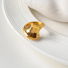 18K Gold-Plated Twisted Wave Statement Ring Rings