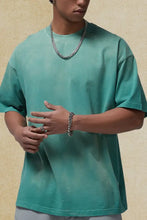 Men's Round Neck Half Sleeve T-Shirt Deep Teal Mens Tops
