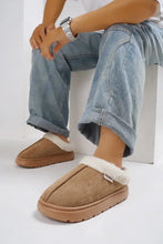 Furry Round Toe Platform Slippers Woman Slippers