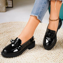 Round Toe Platform Loafer Black Woman Loafers