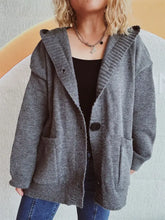 Dropped Shoulder Long Sleeve Hooded Cardigan Woman Outerwear