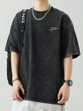 Men's Plus Size Round Neck Letter Graphic T-Shirt Mens Tops