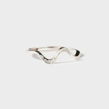 925 Sterling Silver Inlaid Zircon Wave Shape Ring Silver Rings