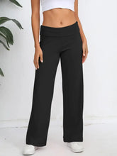 Elastic Waist Wide Leg Pants Black Woman Pants