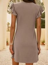 Lovelet V-Neck Ruffled Cap Sleeve Mini Dress Woman Casual Dress