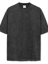 Men's Full Size Round Neck Washed T-Shirt Plus Size Mens Tops