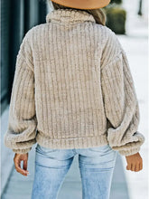 Fuzzy Button Up Collared Neck Jacket Woman Outerwear