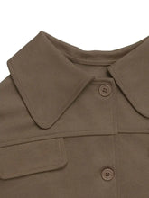 Perfee Collared Neck Button Down Jacket Woman Outerwear