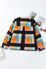 Plus Size Color Block Half Snap Long Sleeve Sweatshirt Woman Sweatshirts