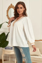 Honey Melo Apparel Plus Size V-Neck Puff Sleeve Blouse Woman Blouses