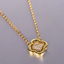 925 Sterling Silver Moissanite Leaf Clover Necklace Gold One Size Necklaces