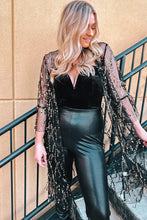 Sequin Open Front Sheer Cardigan Woman Outerwear