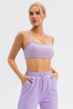 Crisscross Spaghetti Strap Active Cami Lilac Woman Activewear