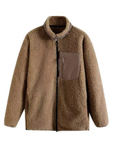 Zip Up Long Sleeve Plush Jacket Woman Outerwear