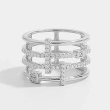 925 Sterling Silver Inlaid Zircon Ring Rings