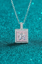 1 Carat Moissanite Square Pendant Chain Necklace Necklaces