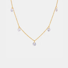 Stainless Steel Rhinestone Charm Necklace Gold One Size Fashion Jewelry