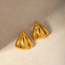 Stainless Steel Seashell Shape Earrings Gold One Size Earrings