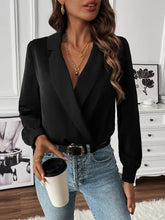 Perfee Surplice Long Sleeve Top Woman Blouses