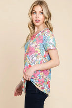 BOMBOM Floral Short Sleeve T-Shirt Woman T Shirts