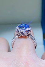 2 Carat Cobalt Blue Moissanite 925 Sterling Silver Ring Rings