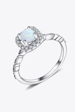 925 Sterling Silver Inlaid Opal Ring Silver Rings