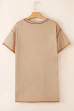 Mineral Wash Stud Beaded Star Pocketed T Shirt Dress Casual Dresses