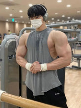 Men's Round Neck Breathable Tank Gray Mens Tops