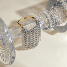 Stainless Steel Tassel Chain Dangle Ring Fashion Jewelry