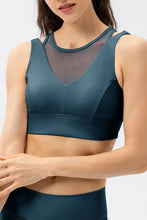 Cutout Wide Strap Active Tank Dark Blue Woman Activewear
