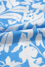 Floral V Neck Puff Short Sleeve Flowy Dress Woman Casual Dress