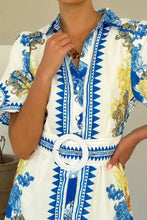 Printed Collared Neck Half Sleeve Dress Casual Dresses