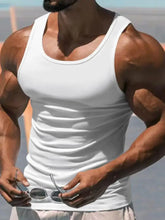 Men's Plus Size Wide Strap Tank White Mens Tops