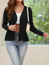 Open Front Long Sleeve Cardigan Woman Outerwear
