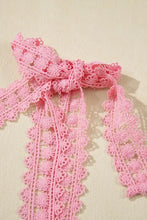 Floral Lace Tied Strap Square Neck Dress with Pockets Woman Casual Dress