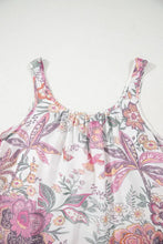 Multicolour Floral Tie Neck Sleeveless Mini Dress Woman Casual Dress