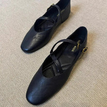 Round Toe Flats Slip-Ons Black Woman Loafers