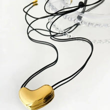 Heart Pendant Leather Rope Necklace Fashion Jewelry
