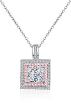 1 Carat Moissanite Square Pendant Chain Necklace Necklaces