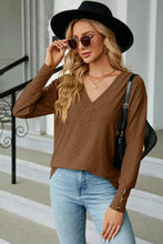 V-Neck Lantern Sleeve T-Shirt Woman T Shirts
