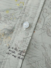Men's Vintage Map Print Short Sleeve Button Down Shirt Mens Tops