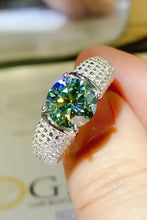 3 Carat Moissanite Side Stone Ring Green Rings