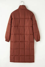 Pocketed Bubble Texture Long Sleeve Longline Winter Coat Woman Outerwear