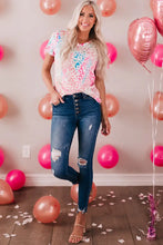 Leopard V-Neck Short Sleeve Tee Shirt Woman T Shirts