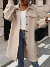 Button Up Drop Shoulder Sherpa Coat Woman Outerwear